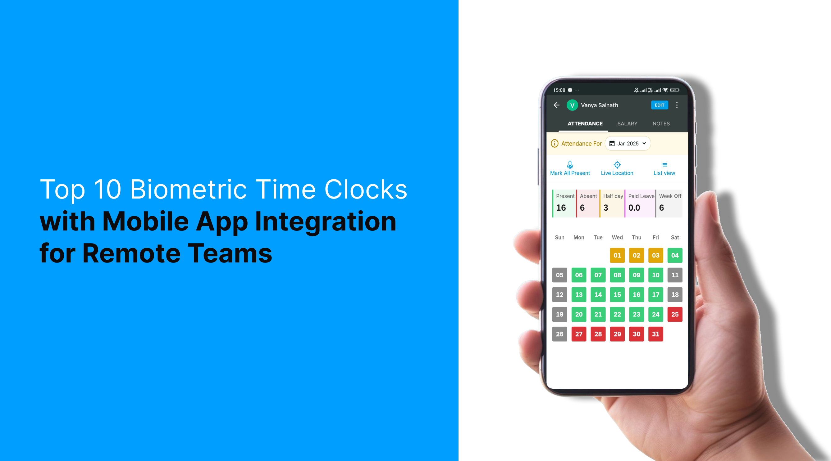 Top 10 Biometric Time Clocks with Mobile App Integration for Remote Te ...