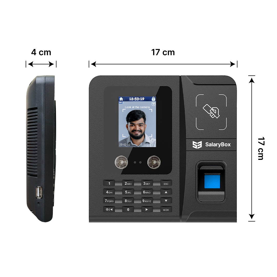SalaryBox Beta β - Face Based Attendance Machine with Inbuilt WiFi & Cloud Software